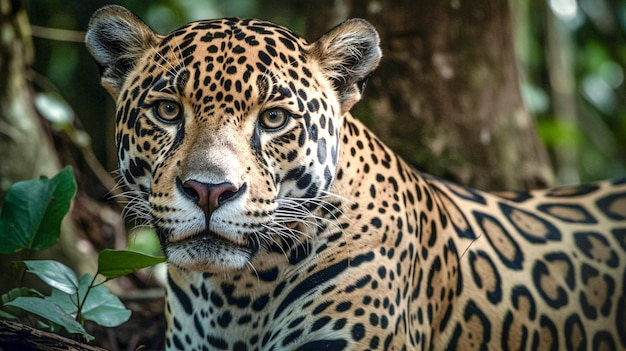 Um jaguar na selva da costa rica