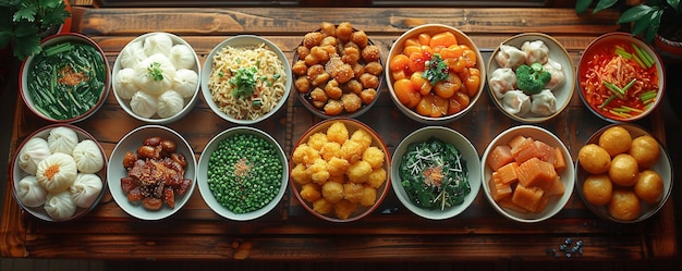 Foto um jantar de reunião familiar com uma mesa cheia de fundo