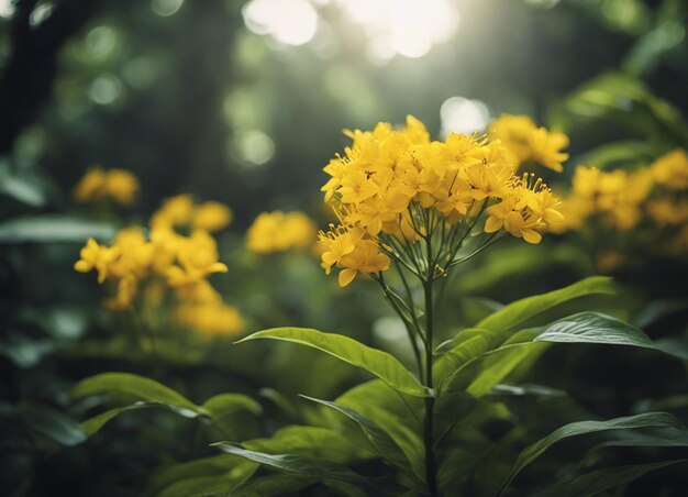 Foto um jardim de flores amarelas