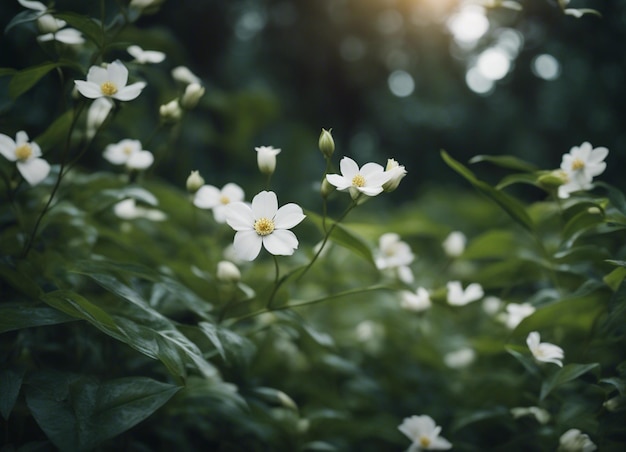 Foto um jardim de flores brancas