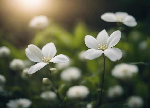 Foto um jardim de flores brancas