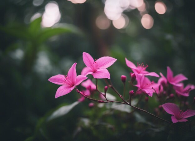 Foto um jardim de flores cor-de-rosa