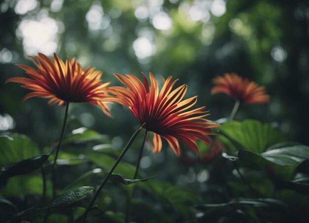 Um jardim de flores mistas