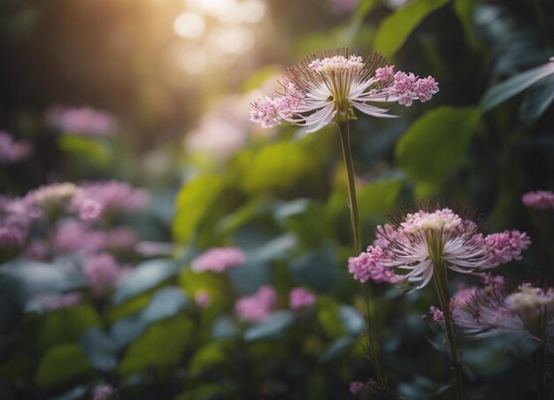 Um jardim de flores mistas