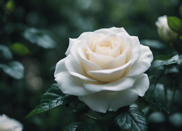 Foto um jardim de rosas brancas