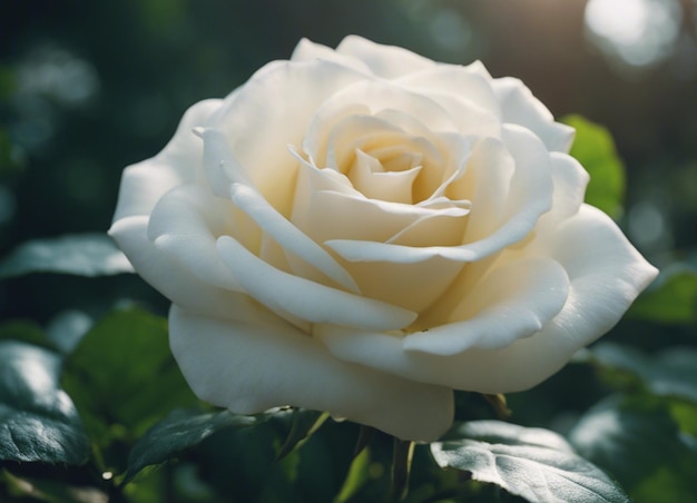 Foto um jardim de rosas brancas
