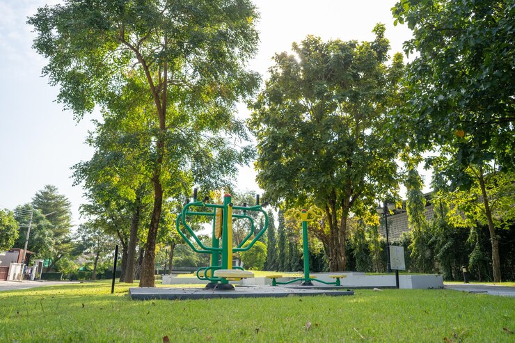 Foto um jardim fora do parque