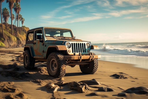 Foto um jeep39s beachside escape