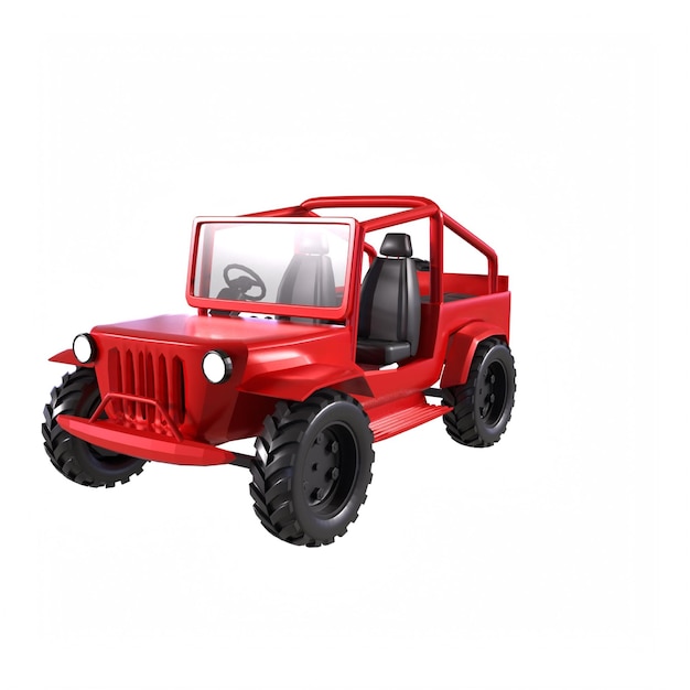 Um jipe vermelho com a palavra jeep na frente.