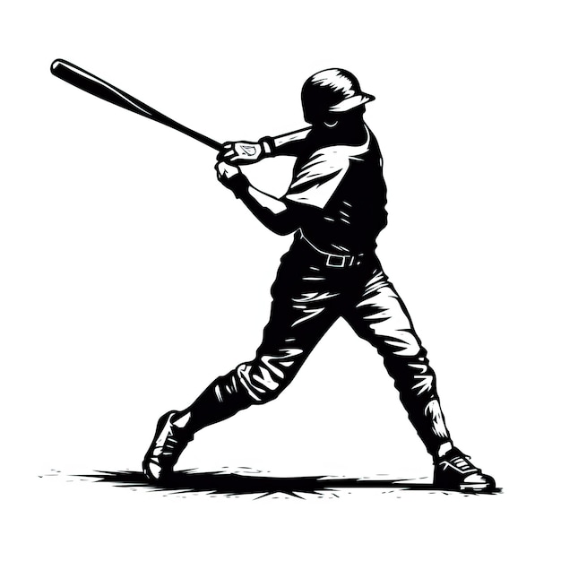 Um jogador de beisebol com um bastão na mão está balançando.
