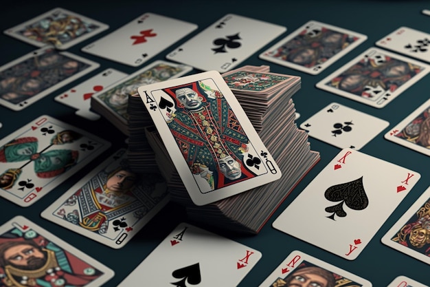 Um jogo de cartas com as palavras 'poker'