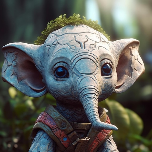 Um jogo de personagens de elefantes bonitos