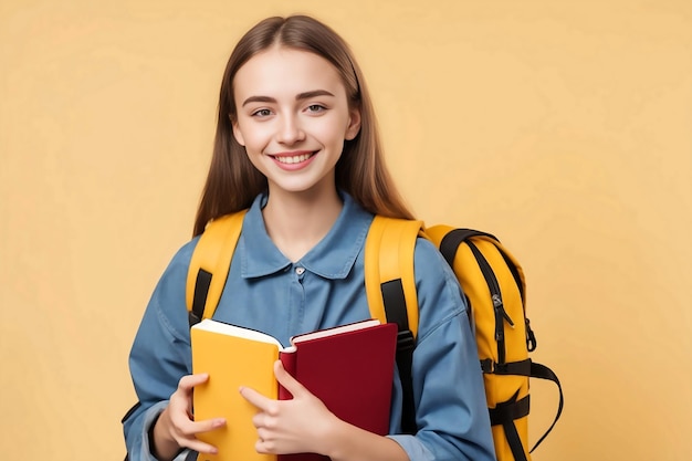 Foto um jovem estudante eslavo sorridente