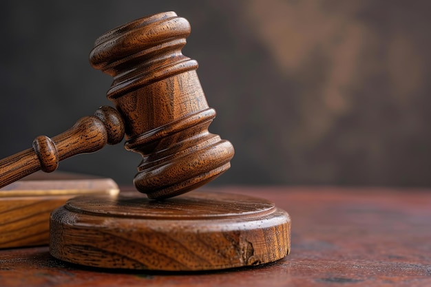 Um juiz de madeira martelo e soundboard em perspectiva juiz tendo justiça de punição culpa e veredicto criminal legal adequado para a justiça legal e conceitos de leilão