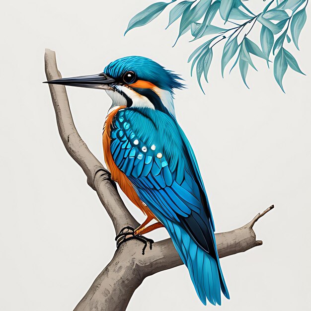 Um Kingfisher numa vista de natureza maravilhosa gerada pela IA