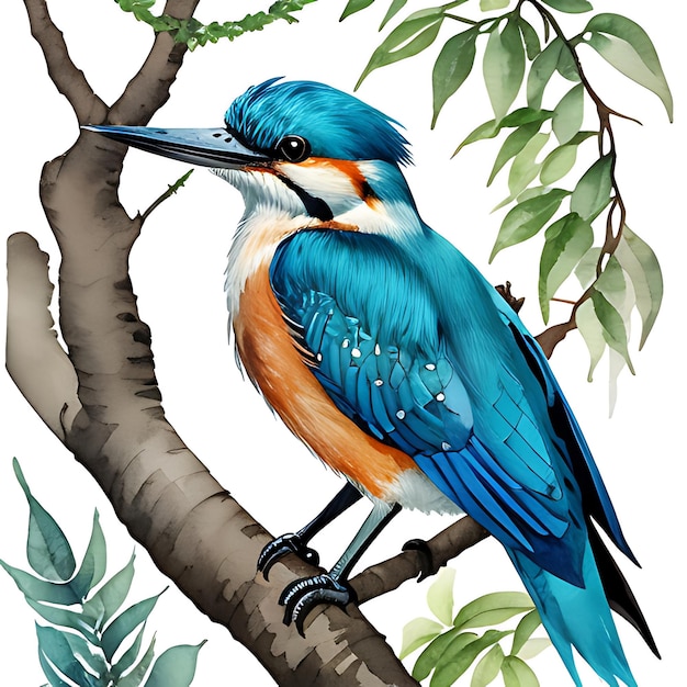 Um Kingfisher numa vista de natureza maravilhosa gerada pela IA