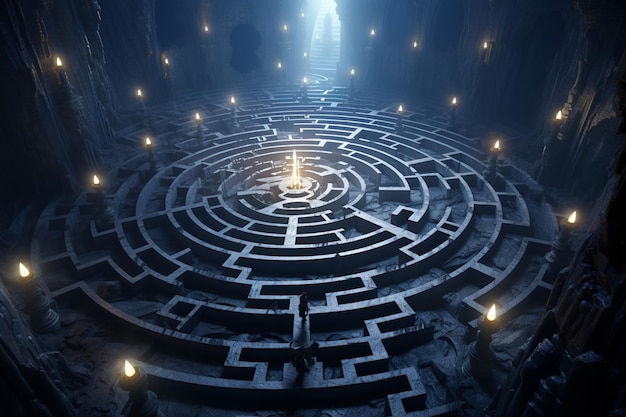 Um labirinto senciente que apresenta um s sem fim 00449 01