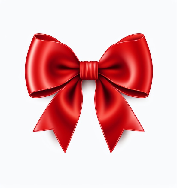Um laço vermelho com fundo branco
