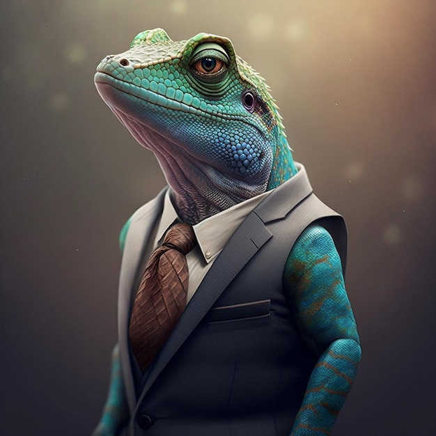 Um lagarto com uma gravata que diz iguana