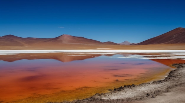 Um lago no deserto de atacama