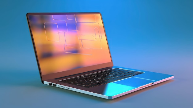 Um laptop com uma tela colorida que diz 'macbook pro '