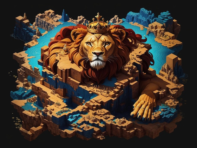 Um leão em seu próprio estado Imagem gerada por IA