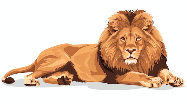 Foto um leão majestoso está deitado olhando para o mundo com seus olhos dourados penetrantes