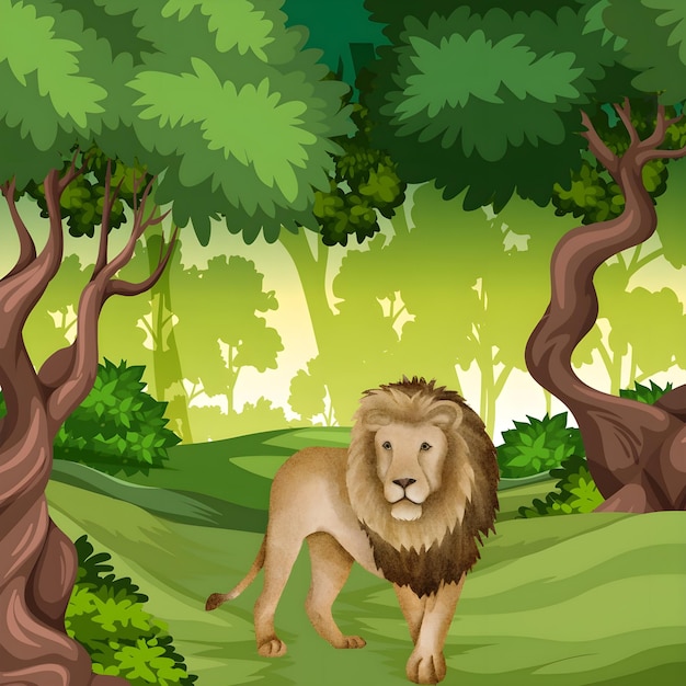Um leão na selva