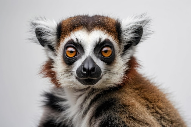 Foto um lemur de cauda anelada em close-up