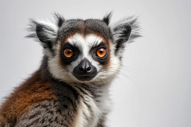 Foto um lemur de cauda anelada em close-up