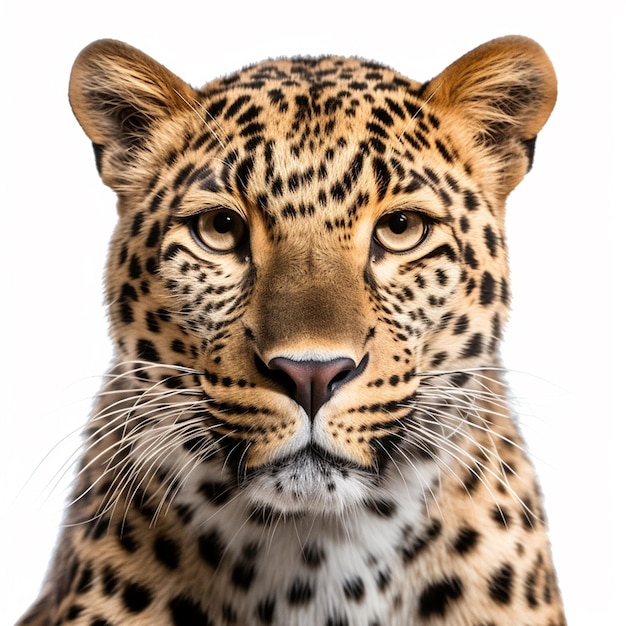 Um leopardo com um fundo branco e um fundo preto e branco.