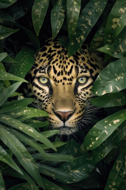 Um leopardo nos arbustos