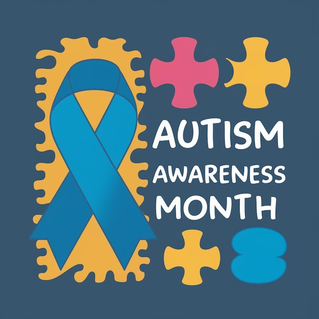 Um letreiro que diz mês de conscientização sobre o autismo