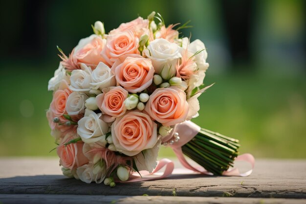 Um lindo buquê de casamento de verão.