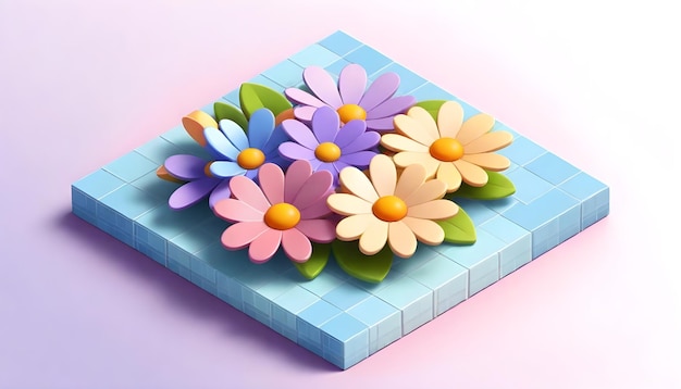 um lindo buquê de flores dentro de um azulejos 6