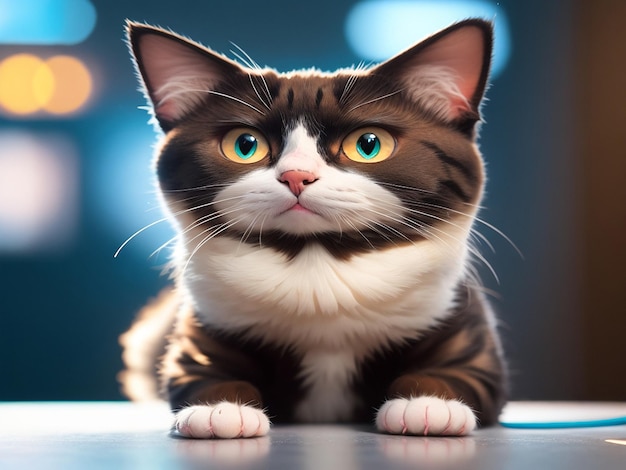 Um lindo gatinho fofo com lindos olhos grandes gerou imagem