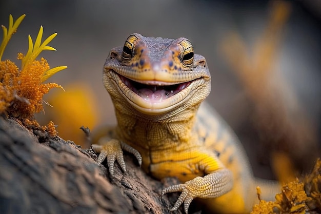 Um lindo lagarto feliz