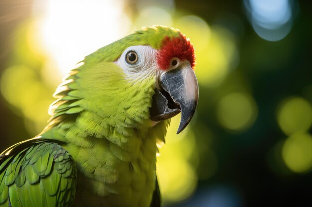 Um lindo pássaro papagaio exótico Um pássaro colorido da floresta tropical