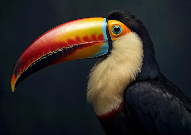 Um lindo tucano de perfil