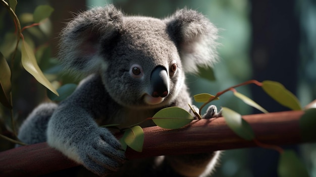 Um lindo urso coala coala no zoológico