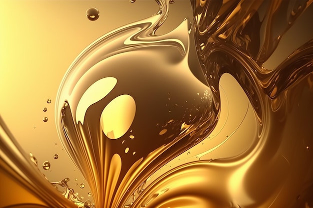 Um líquido dourado com fundo preto