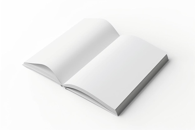 um livro aberto numa superfície branca