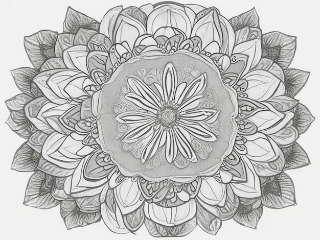 um livro colorido de mandala sobre uma flor o fundo precisa ser branco imagem livre