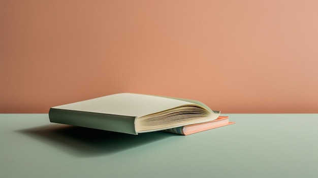 Um livro com capa rosa está sobre uma mesa com uma caneta rosa.