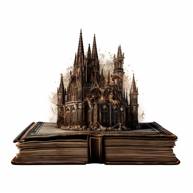 Um livro com um castelo que diz "a palavra catedral".