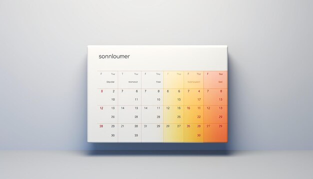 Foto um livro de calendário de nomeação de logotipo minimalista cores ad hoc branco bakground