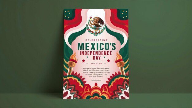 Foto um livro intitulado dia da independência do méxico é exibido em um fundo verde