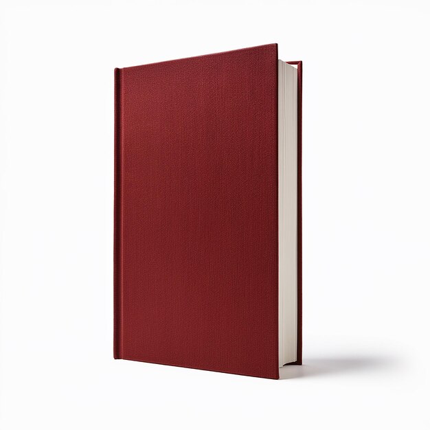 Foto um livro vermelho com um fundo branco e um fundo branco