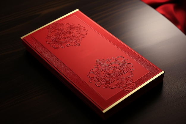 um livro vermelho com uma capa vermelha que diz o ano na capa