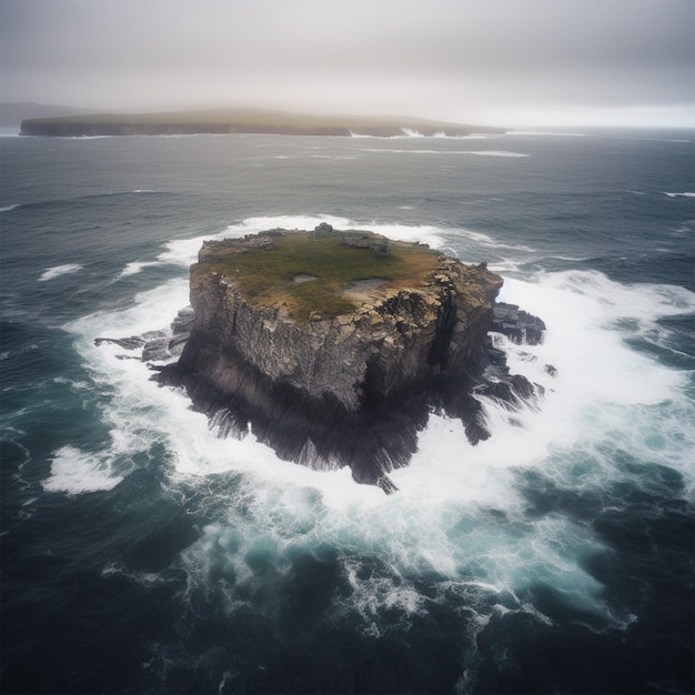 Um local onde a terra desce para o oceano